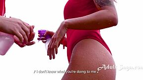 anna claire clouds and lumi ray kiss and use strapon. they fuck like baywatch babes.