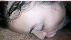 that blowjob ends with a tasty creampie in her mouth