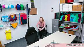 Blonde Dresden punished by mall cop