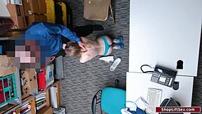 petite shoplifter banging security officer real hard