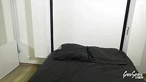 Beautiful brunette Lylou desires two men for maximum pleasure in a passionate European threesome with big tits.