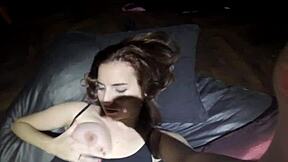 Hot shaved teen masturbates with dildo solo.