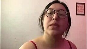 i touch my big tits and ass with a vibrator at home. feeling the homemade pleasure with my tattooed body.