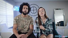 Small tits dani blu enjoying hard dicking on sofa from big dick james angel