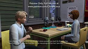 study time with cute teen 18+ turns into sexy hentai fun