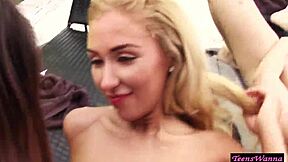 teen 18+ amateur sucking cock at outdoor party in bikini, cumshot coming?