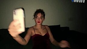 sexy roommate in dress rides cowgirl, gets creampie in mouth