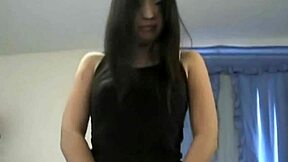 Asian teen strips then gets her pussy fucked hard