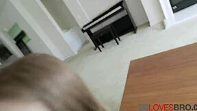 Audrey hempburns gives stepbrother a blowjob