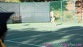 blonde teenager gets fingered at party