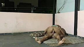 friend's son fucks me on the terrace, moaning quietly so she doesn't hear