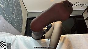 Liza, A Virgin Milf In Latex Heels, Humiliates With Her New Shoes Fetish