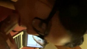 Hey, this Asian teen 18+ escort gives an amazing blowjob and takes a facial from her friend with glasses.