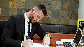 dominated teen 18+ gags on rough deepthroat action! 😱