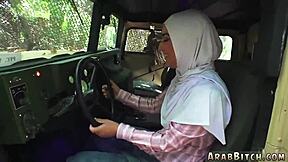 Outdoor ass action in army setting! 😜