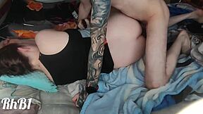 my wet pussy orgasms when lover fucks me and cums on ass