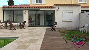 Mary-Jane the sexy brunette in a threesome with toys