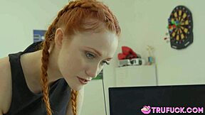 petite teen scarlet skies blows bruce venture in hardcore pov