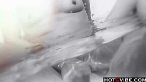 Petite asian solo masturbates with toys in bathtub