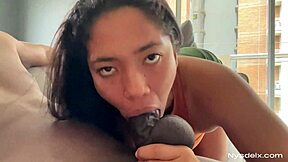 Latina Amateur Sucks Stepbrother's Cock In Webcam POV Deepthroat