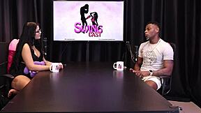 will mastro pleases audience in sheer red lingerie