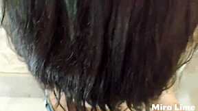 bartender ripped her jeans and fucked her hard, cumming inside