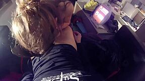 Girlfriend Gives Blowjob Leading To Cumshot Surprise In Mouth With Tongue