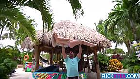 I hid in the backyard as Britt Bliar, tiny blonde babe.