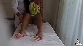 camera films married woman in short dress touching tantric masseur