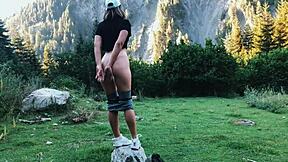 Big ass tourist getting fucked in the forest
