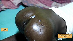 petite ebony slut takes anal doggystyle fucking with big black cock 😍