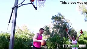 Aubree Valentine serves as personal cheerleader for Sam Shock in intense session.