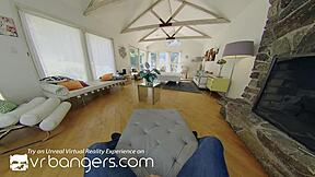 Vr bangers: french milf anissa kate dreams of threesome with jazmin luv and her bf