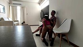 Blonde big ass teen 18+ gives blowjob in panties during hardcore couple action!