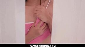 Famstroking - Tiny Latina stepsister Harmony Wonder spies on stepbro and begs to screw! 😍