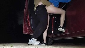 Mountain Adventure Turns Wild with Latina Couple in Dress at Night