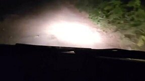 Mountain Adventure Turns Wild with Latina Couple in Dress at Night