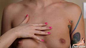 naughty inked babe ciren verde gets tits worshipped by young girl