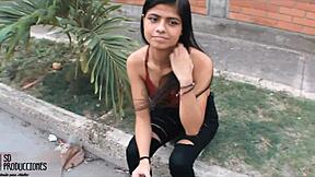 me encuentro a una linda morena y la llevo a mi apartamento y follo su cremoso co�o historia completa