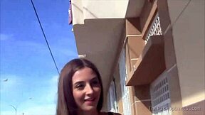 Teen sucks and rides two cocks like a pro