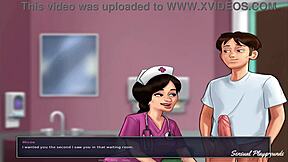 In Summertime Saga, the nurse shares a special moment with me at the hospital