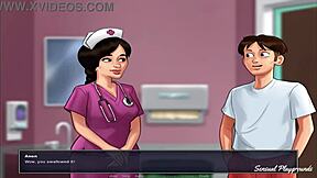 In Summertime Saga, the nurse shares a special moment with me at the hospital