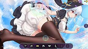 Pretty witch bounces and seduces in gameplay