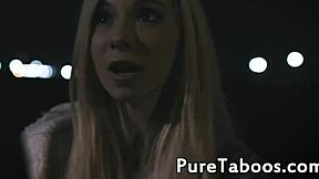 lesbian teen tribbing with sapphic milf outdoors 😍