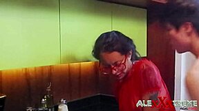 found my girlfriend hot in the kitchen and couldn't resist