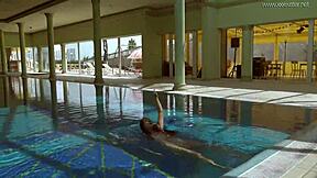 Irina from Russia flaunts sexy body underwater in pool! 🏊‍♀️