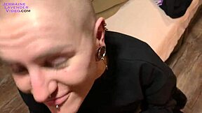 ravenna hex and jermaine lavender in an interracial scene with bald elements and deepthroat