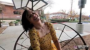 short hair teen gets banged at porn casting, wow!