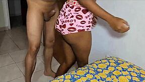 Ella sucks with mouth and fucks until I empty balls with Tayler in kitchen