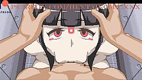 petite asian girl in hentai game gets interracial pov handjob and oral